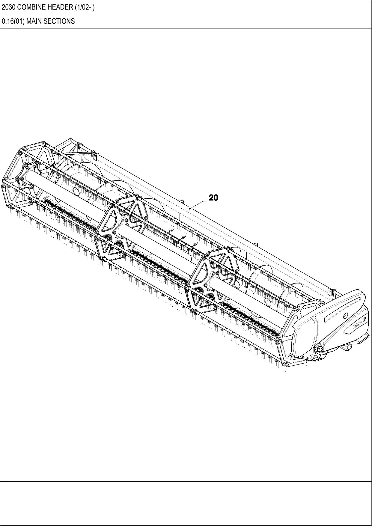 2030 COMBINE HEADER PARTS